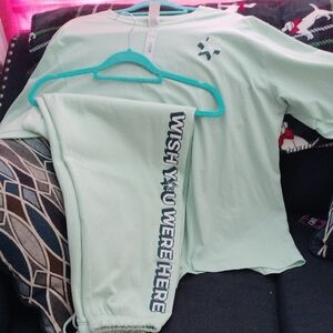 PINK Victoria's Secret Light Green Joggers
